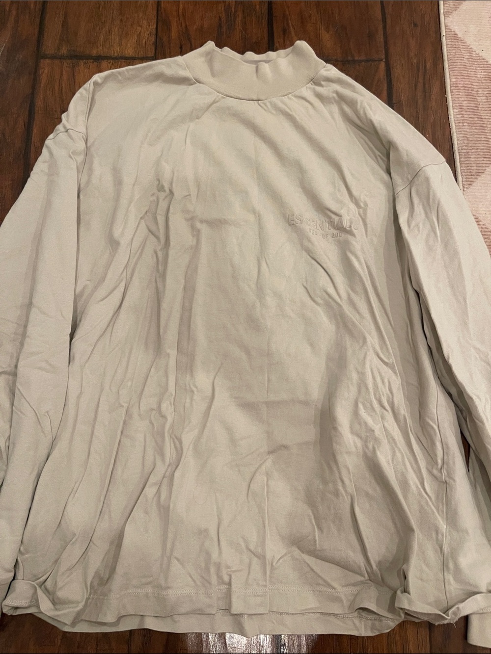 Essentials Men's Long-Sleeve Mock Neck Shirt - Light Beige